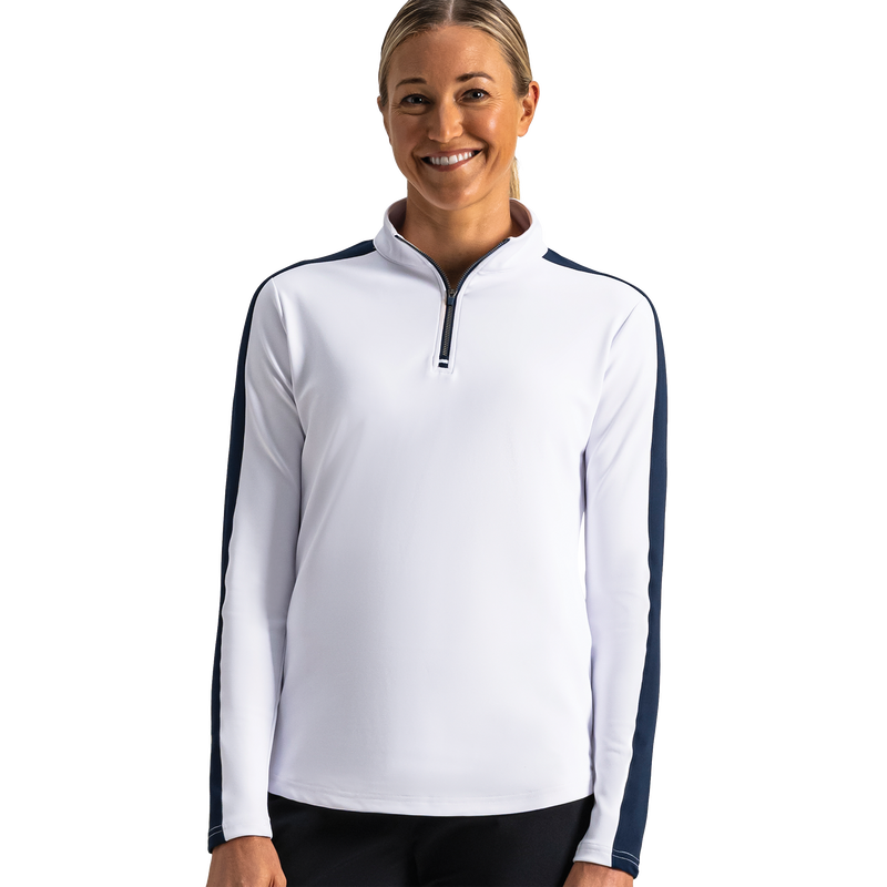 Texture Quarter-Zip Women - White