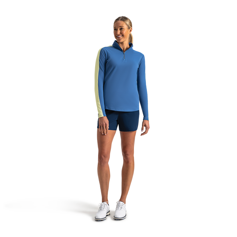 Texture Quarter-Zip Women - Lagoon Blue