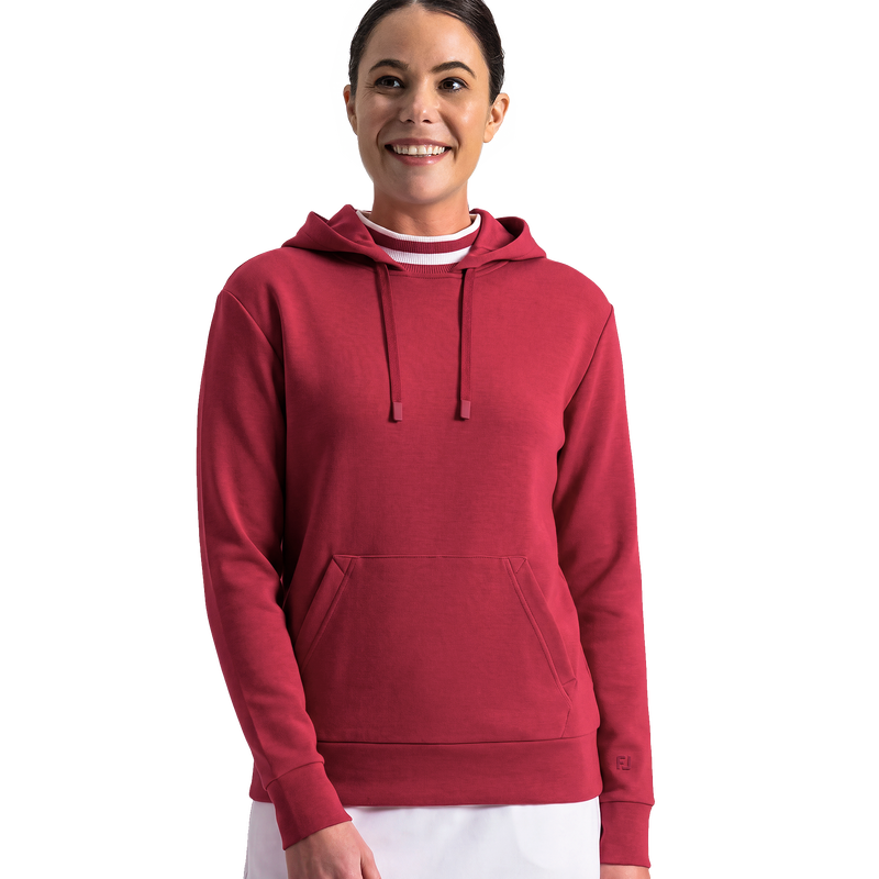 Rib Collar Hoodie - Cranberry