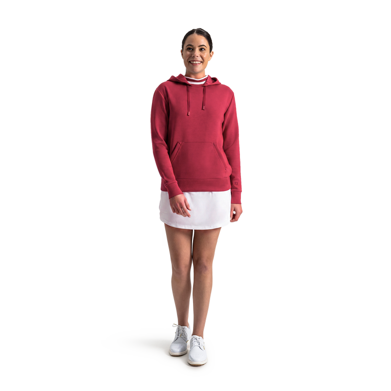 Rib Collar Hoodie - Cranberry