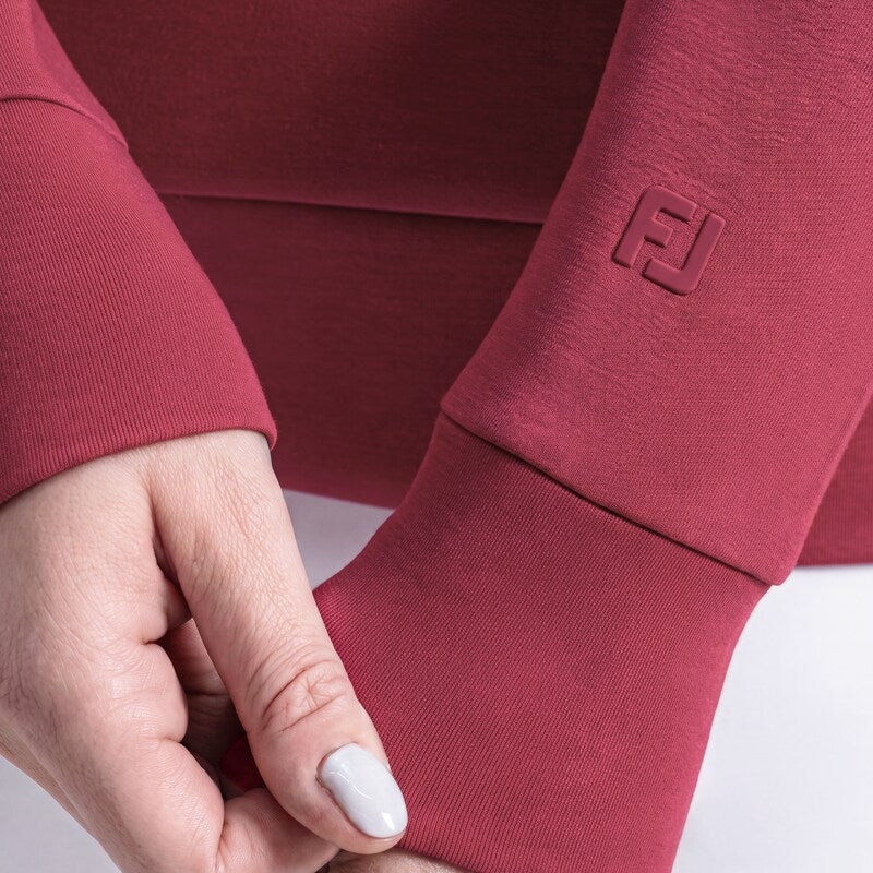 Rib Collar Hoodie - Cranberry