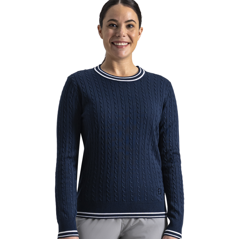 Cable Knit Sweater Women - Navy
