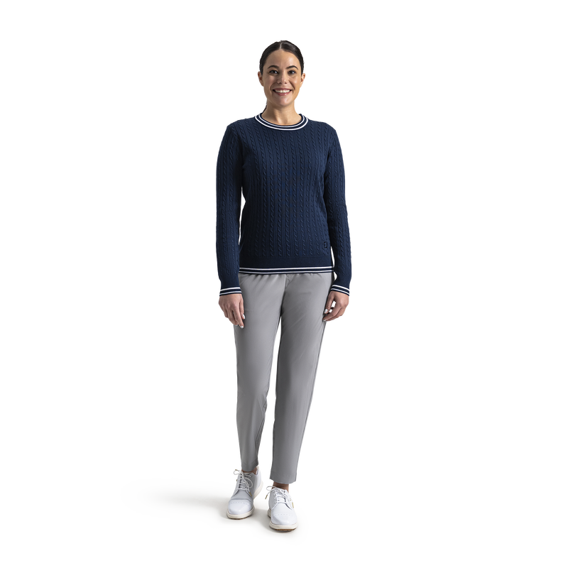 Cable Knit Sweater Women - Navy