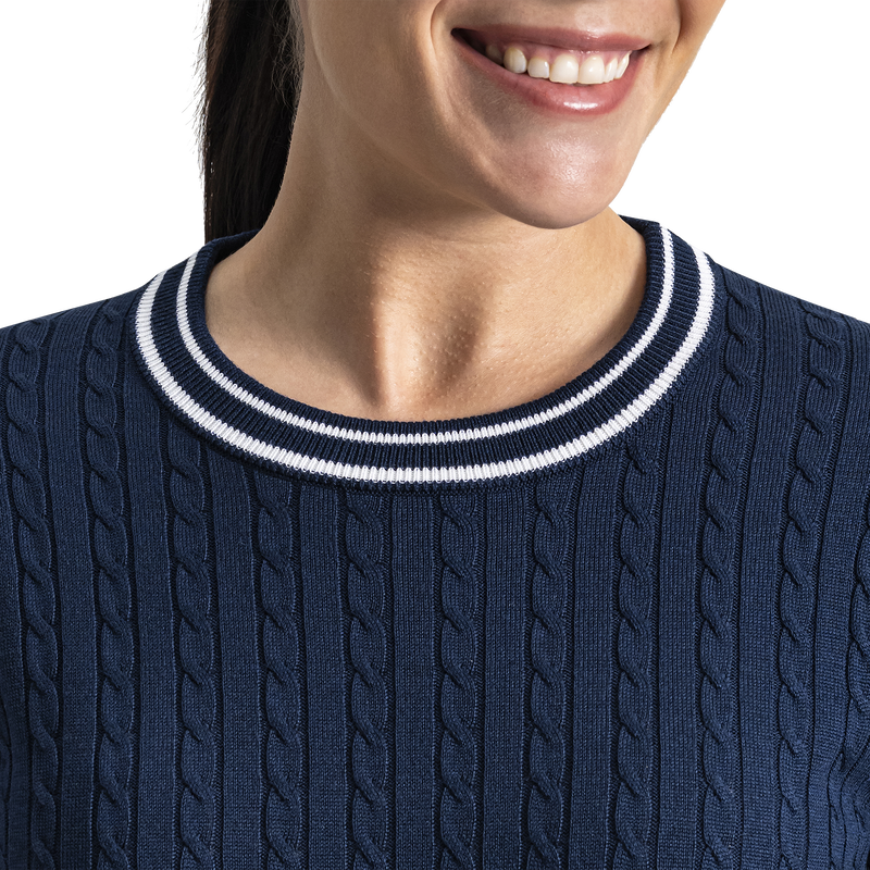 Cable Knit Sweater Women - Navy