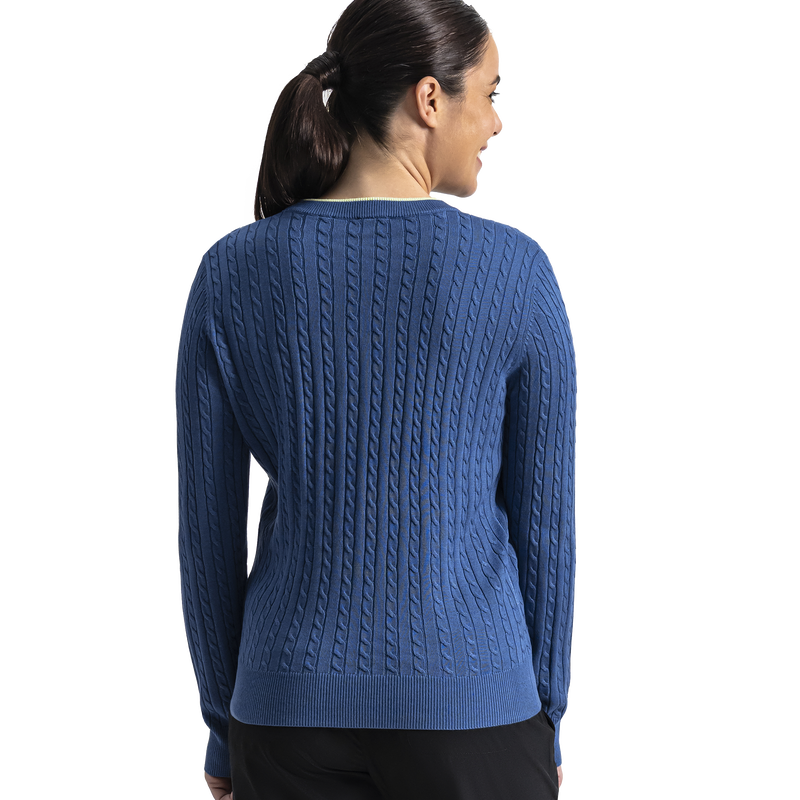 Cable Knit Sweater Women - Lagoon Blue