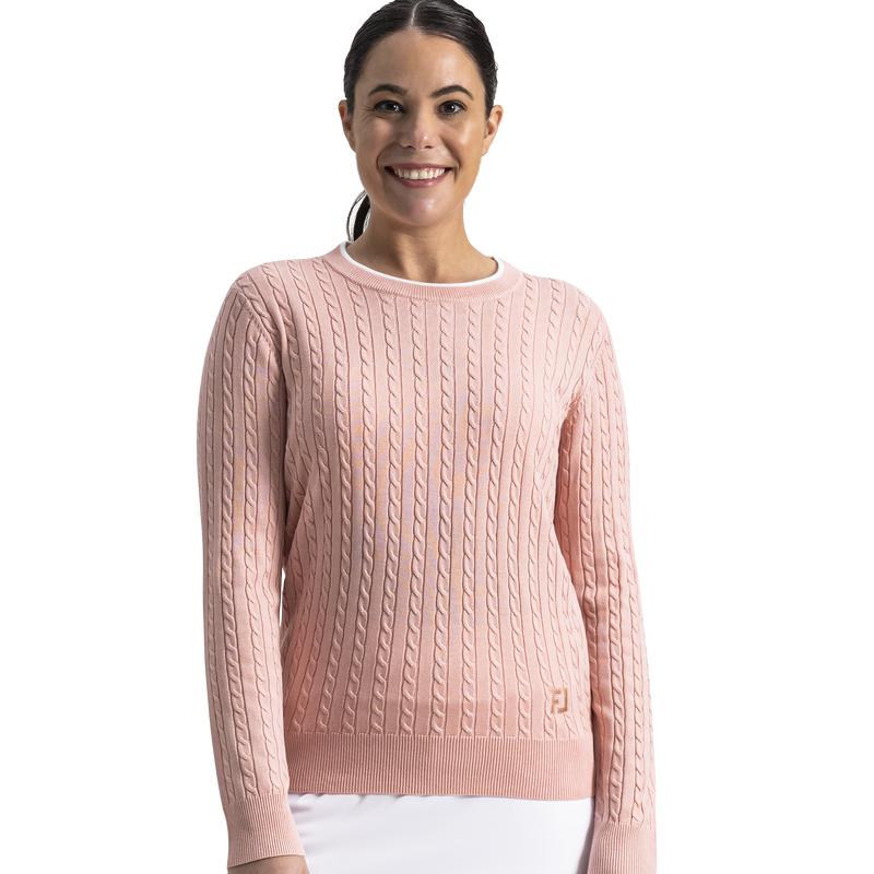 Cable Knit Sweater Women - Chalk Pink