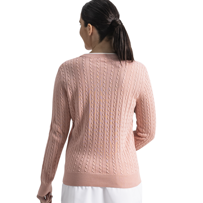 Cable Knit Sweater Women - Chalk Pink
