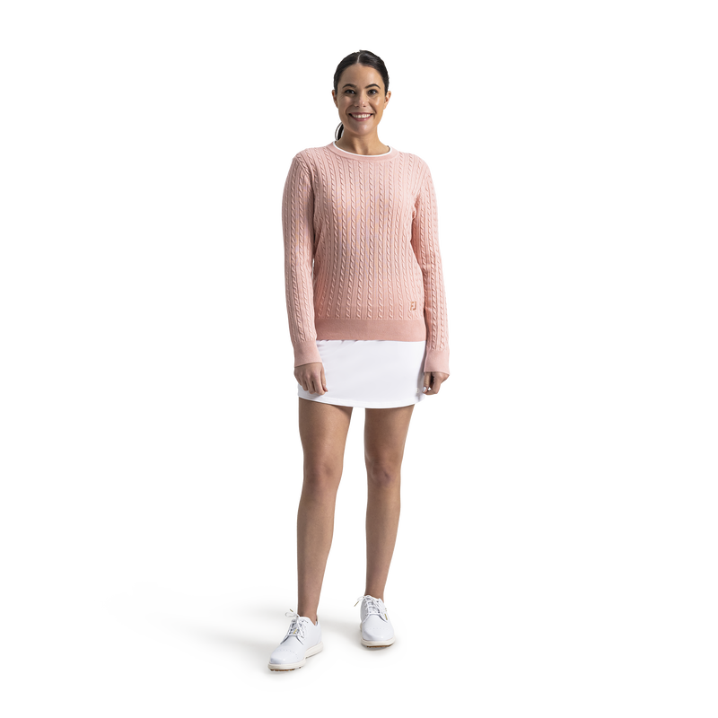 Cable Knit Sweater Women - Chalk Pink