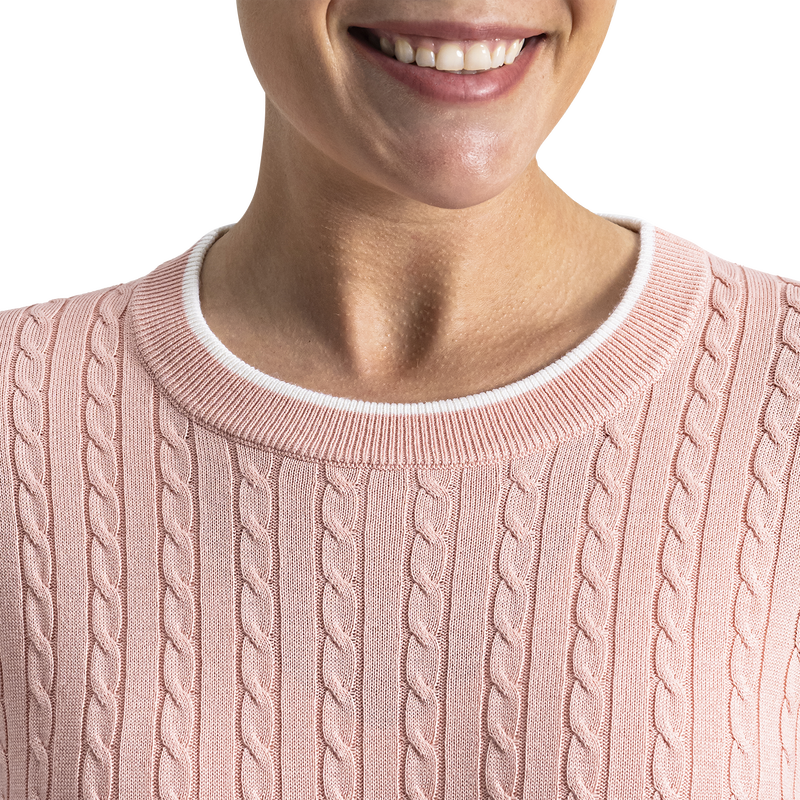 Cable Knit Sweater Women - Chalk Pink