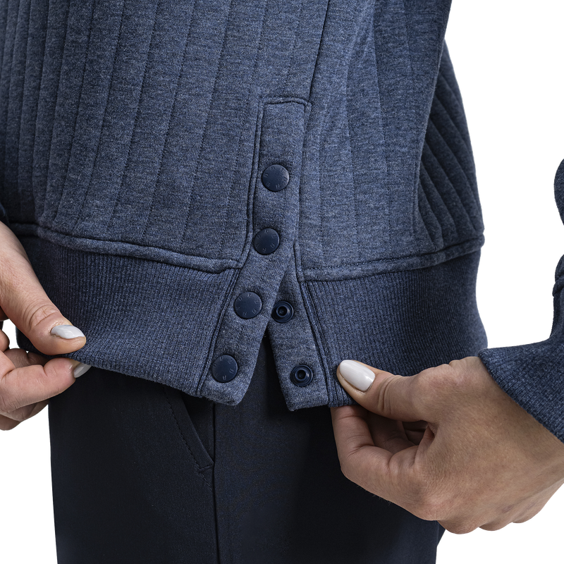 Snap Side Crew Women - Heather Navy