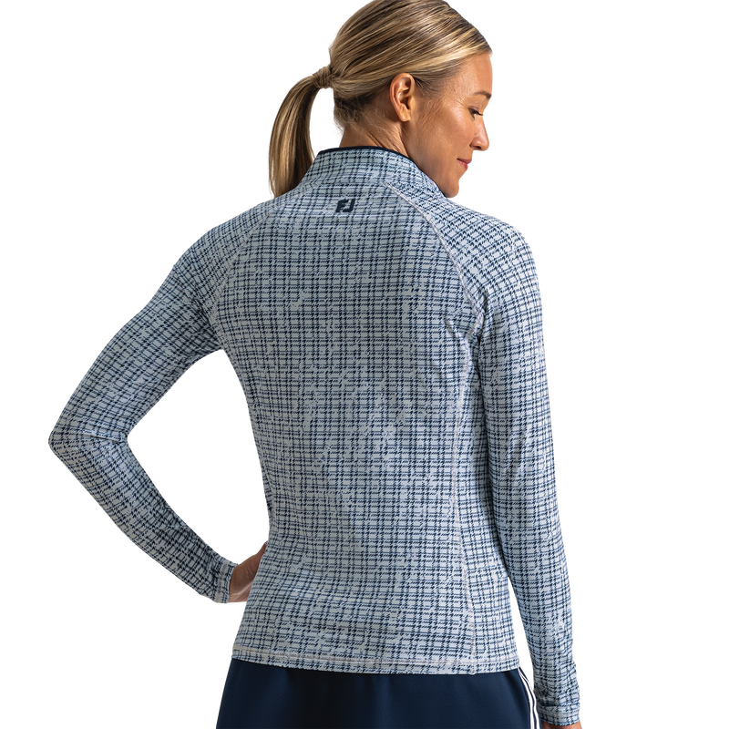 Quarter-Zip Long Sleeve Sun Protection Women - Navy Plaid
