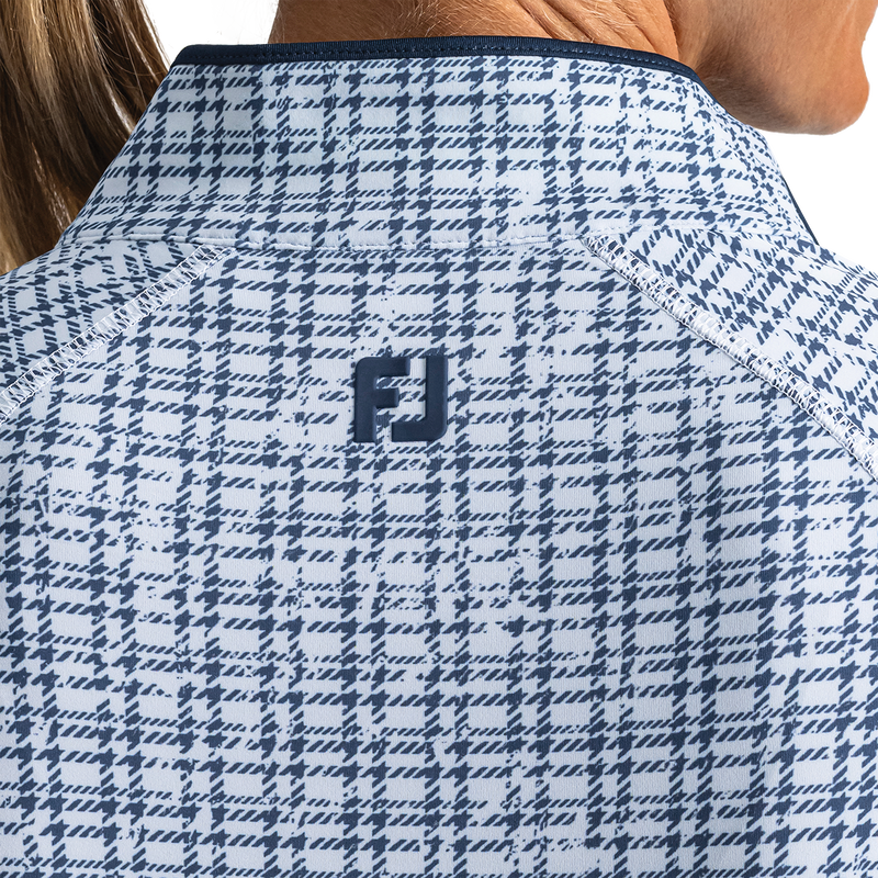 Quarter-Zip Long Sleeve Sun Protection Women - Navy Plaid