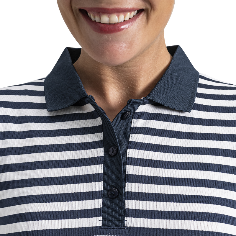 Stripe Polo Women - Navy / White