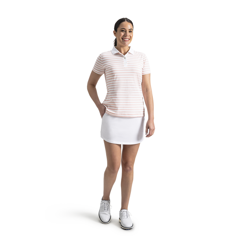 Stripe Polo Women - White / Chalk Pink