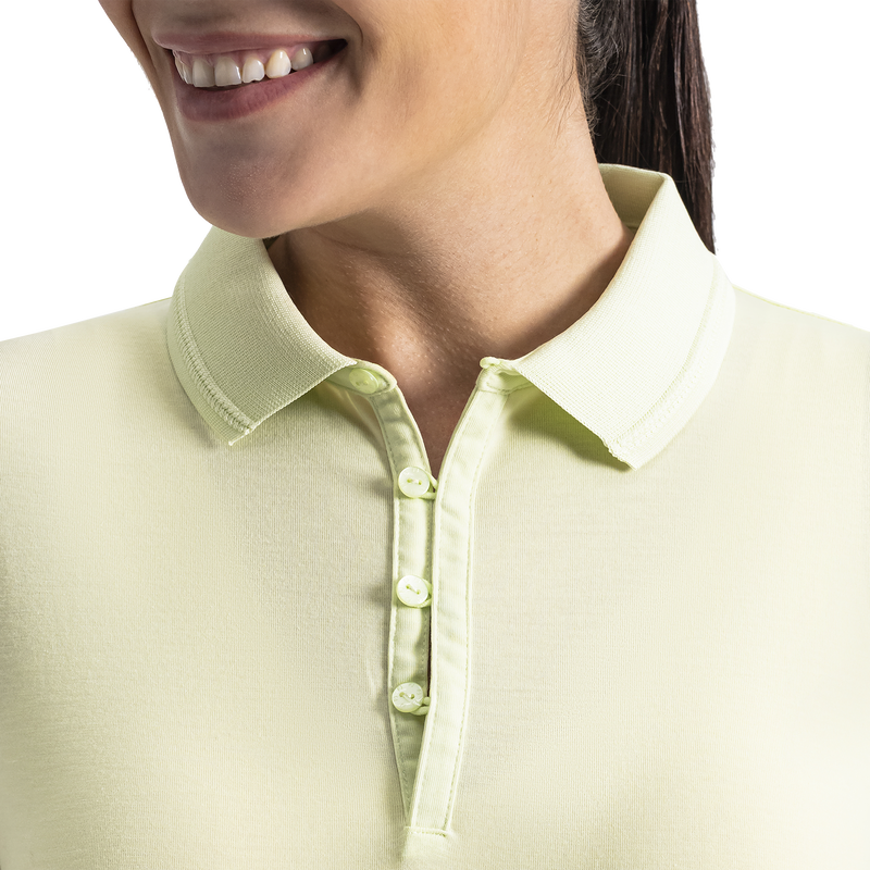 Loop Button Polo Women - Soft Lime