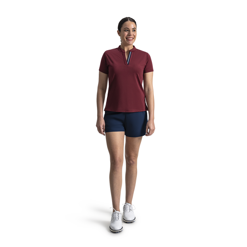 Open V-Neck Women - Cranberry