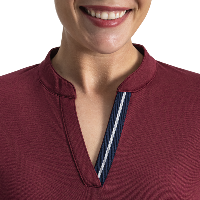 Open V-Neck Women - Cranberry