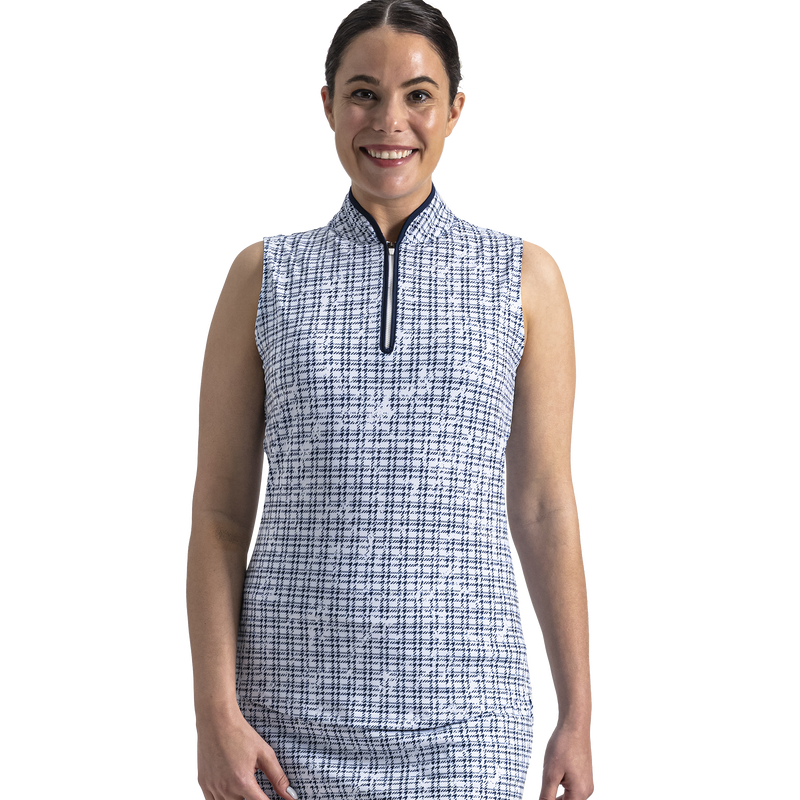Printed Tank Women - Navy Plaid