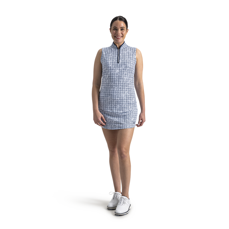 Printed Tank Women - Navy Plaid