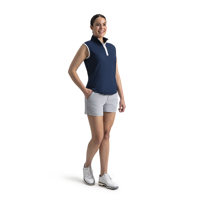 Mock Snap Sleeveless Women - Navy