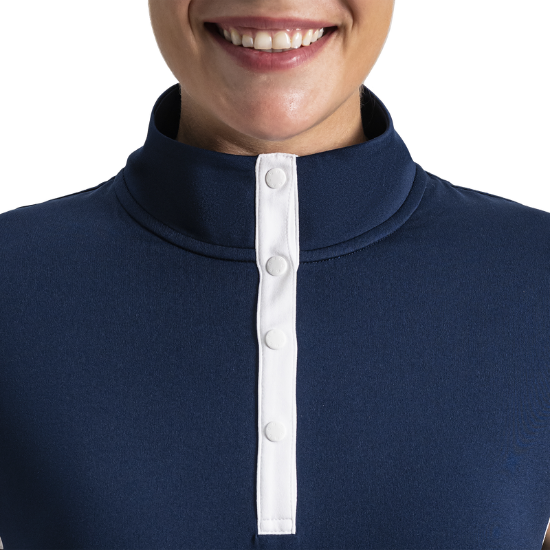 Mock Snap Sleeveless Women - Navy
