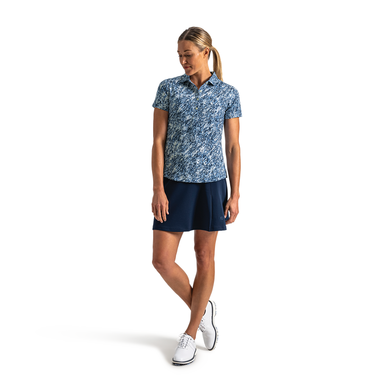 Solid Lisle Self Collar Women (Women's) - Navy Multi Splatter