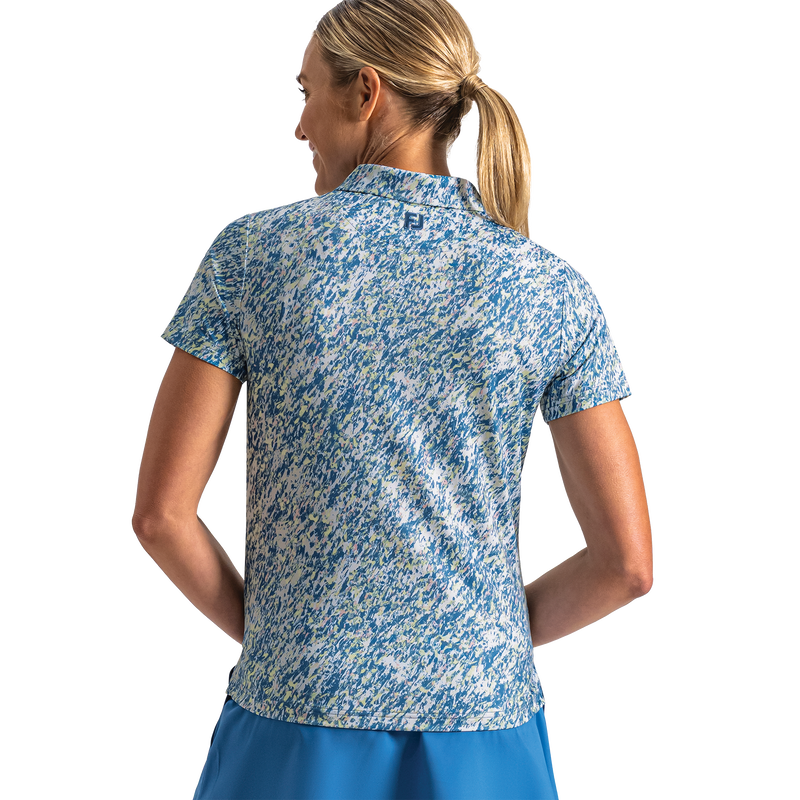 Solid Lisle Self Collar Women (Women's) - Blue Multi Splatter
