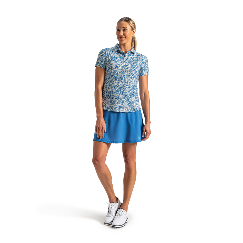 Solid Lisle Self Collar Women (Women's) - Blue Multi Splatter