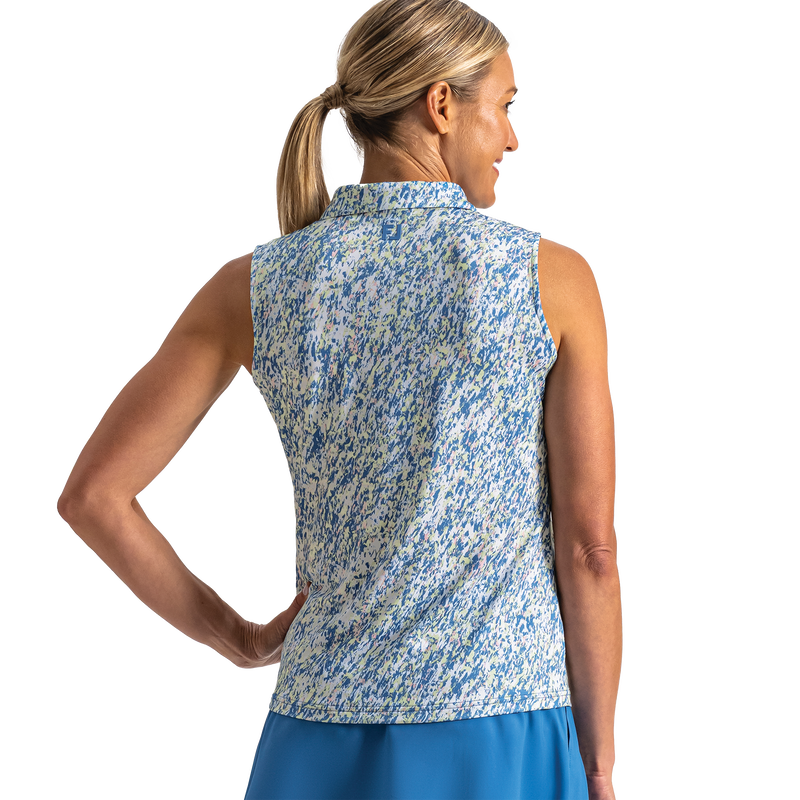 Sleeveless Lisle Women - Lagoon Blue Multi Splatter