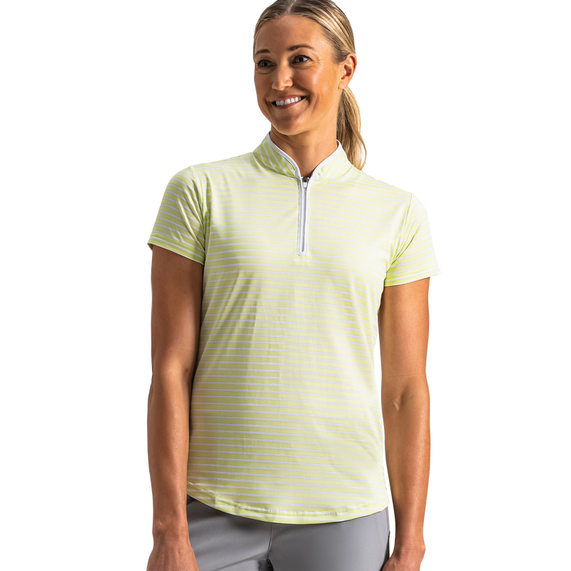 Zip Front Stripe Women - Soft Lime / White