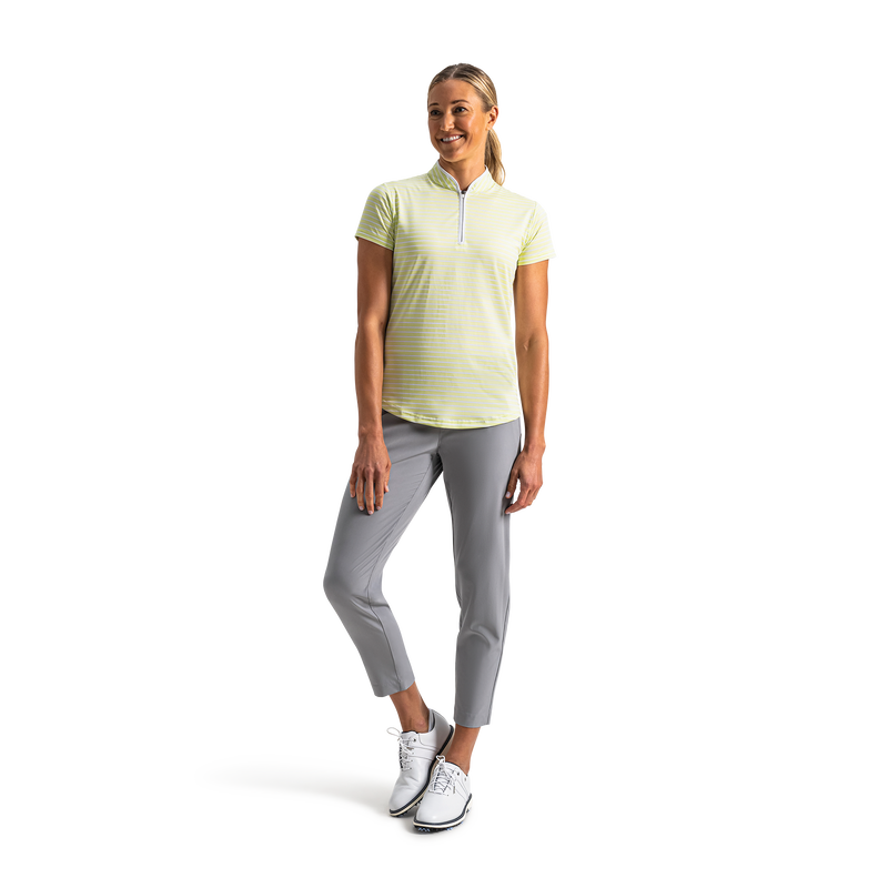 Zip Front Stripe Women - Soft Lime / White
