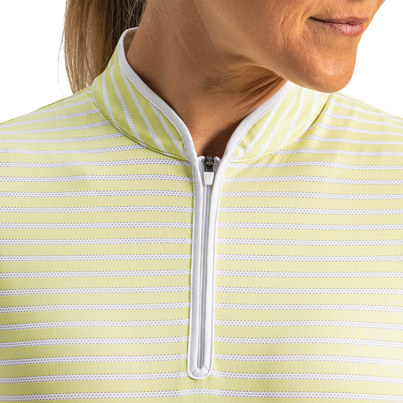 Zip Front Stripe Women - Soft Lime / White