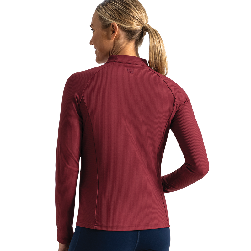 Rib Full-Zip Jacket Women - Cranberry