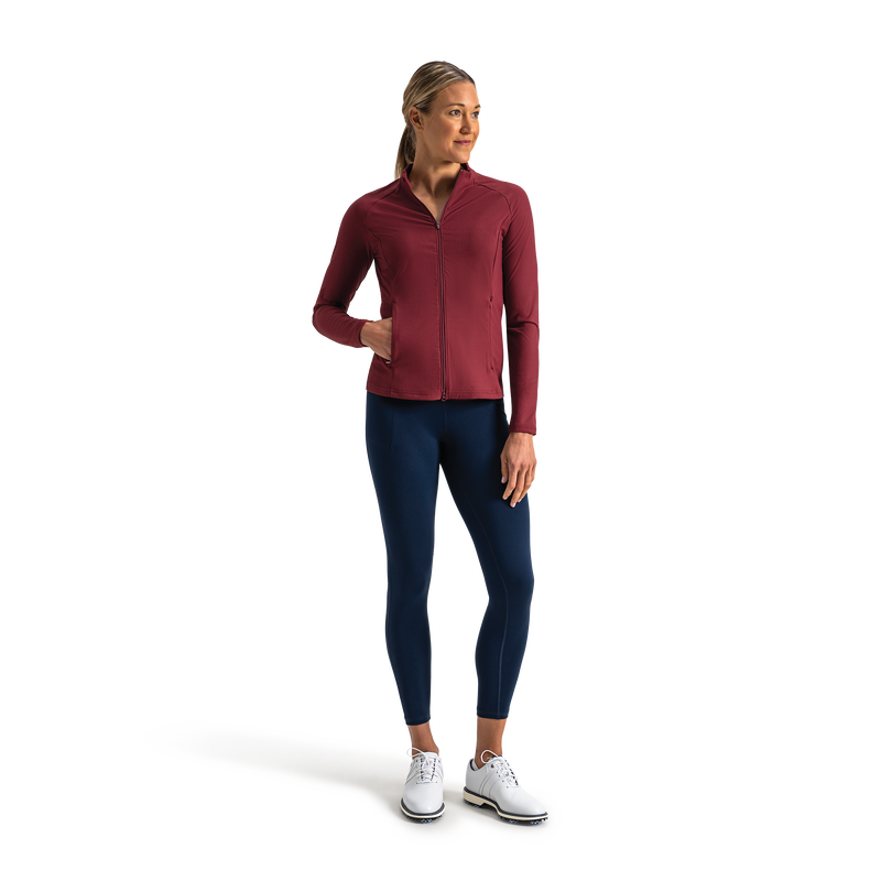 Rib Full-Zip Jacket Women - Cranberry