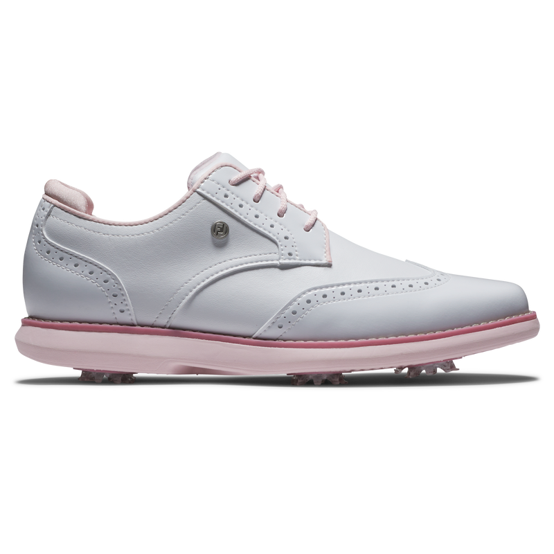 Traditions Wing Tip Women - White / Pink