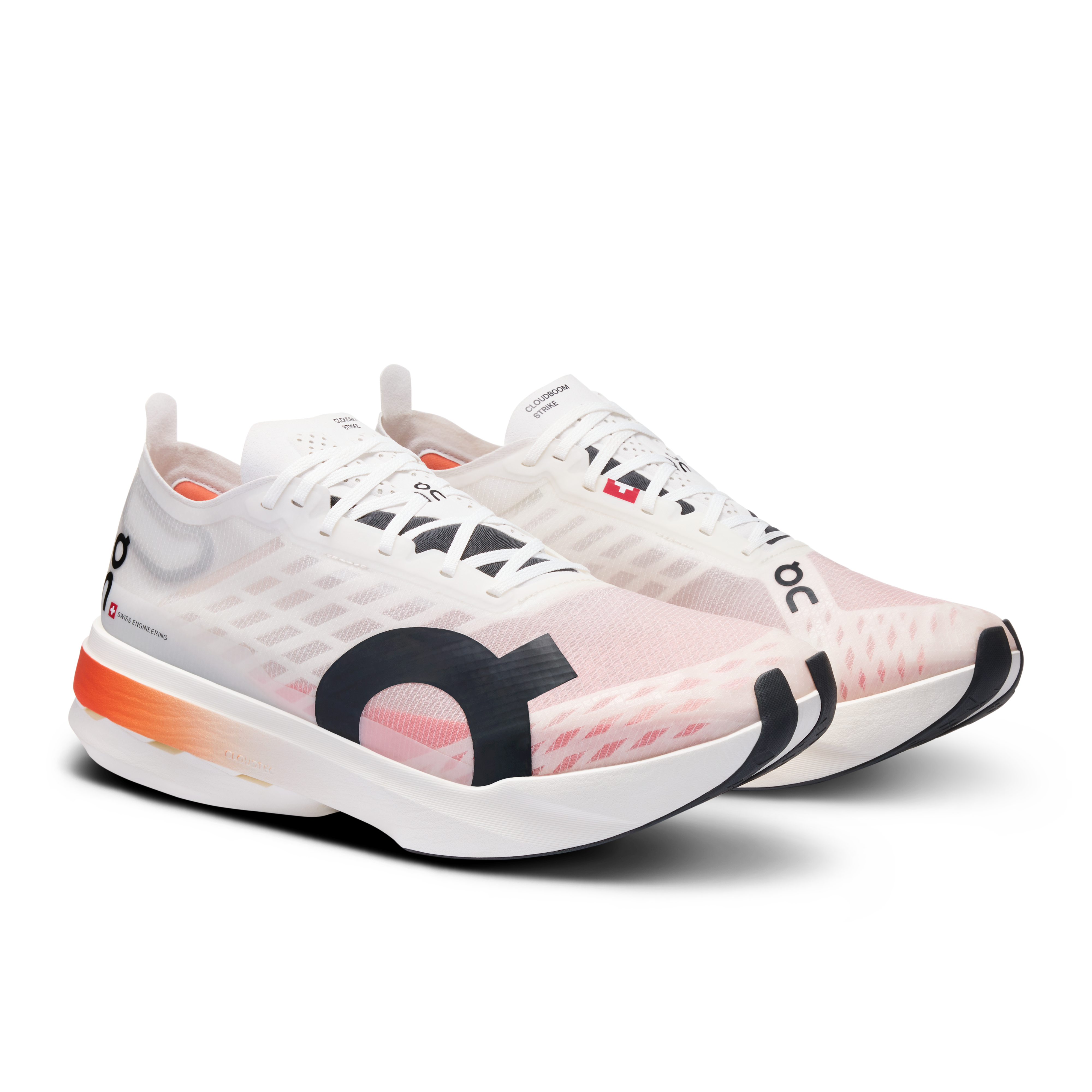 On Running Cloudboom Strike White Black Orange
