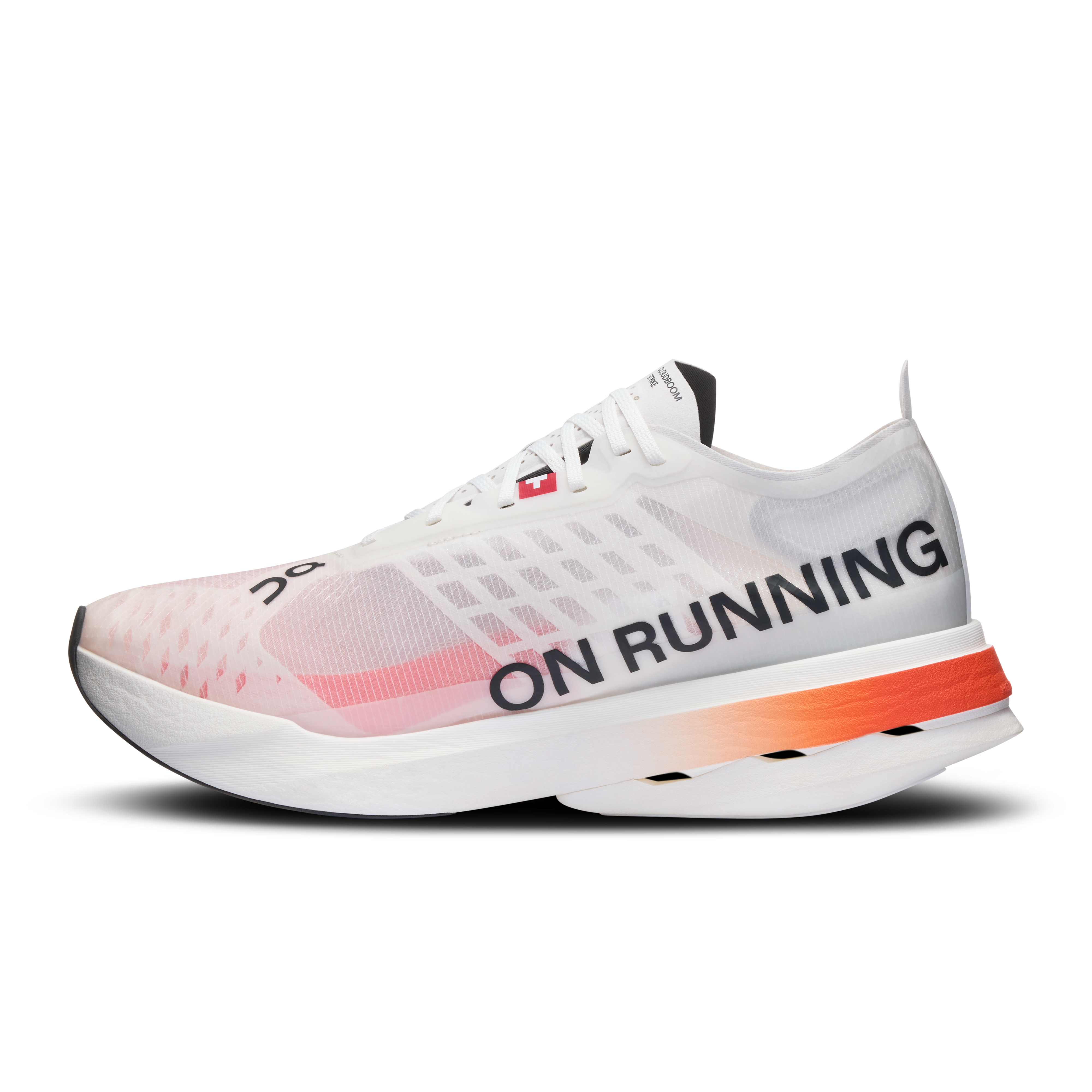 On Running Cloudboom Strike White Black Orange