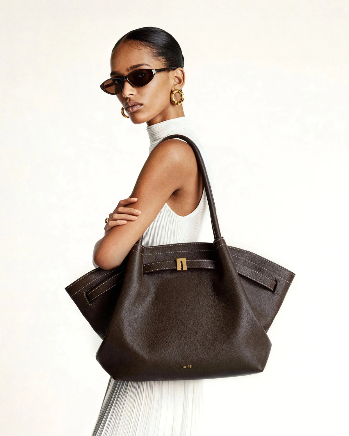 Hana Large Tote Bag - Dark Brown - Guerdon Kicks -