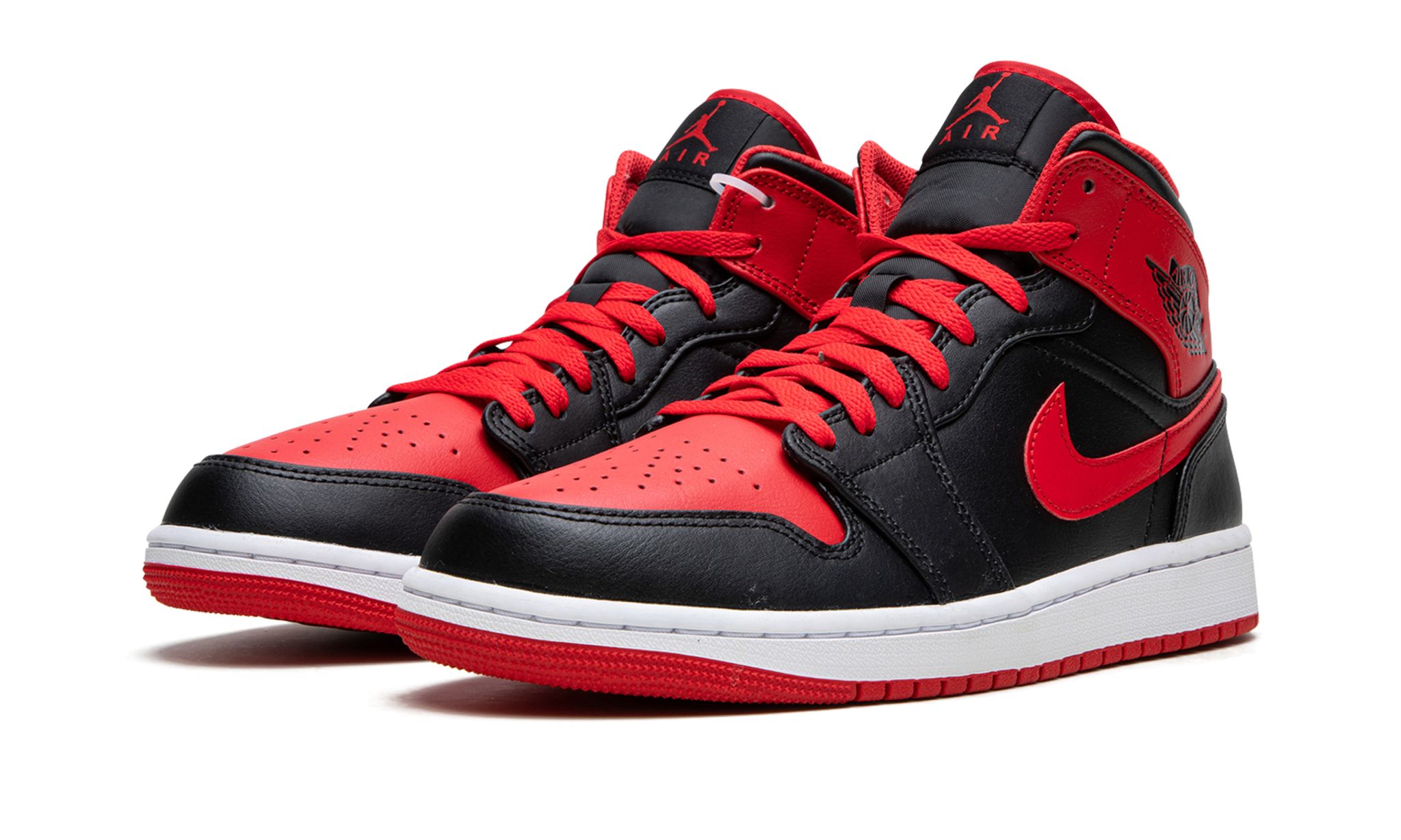 Air Jordan 1 Mid Alternate Bred Black Fire Red