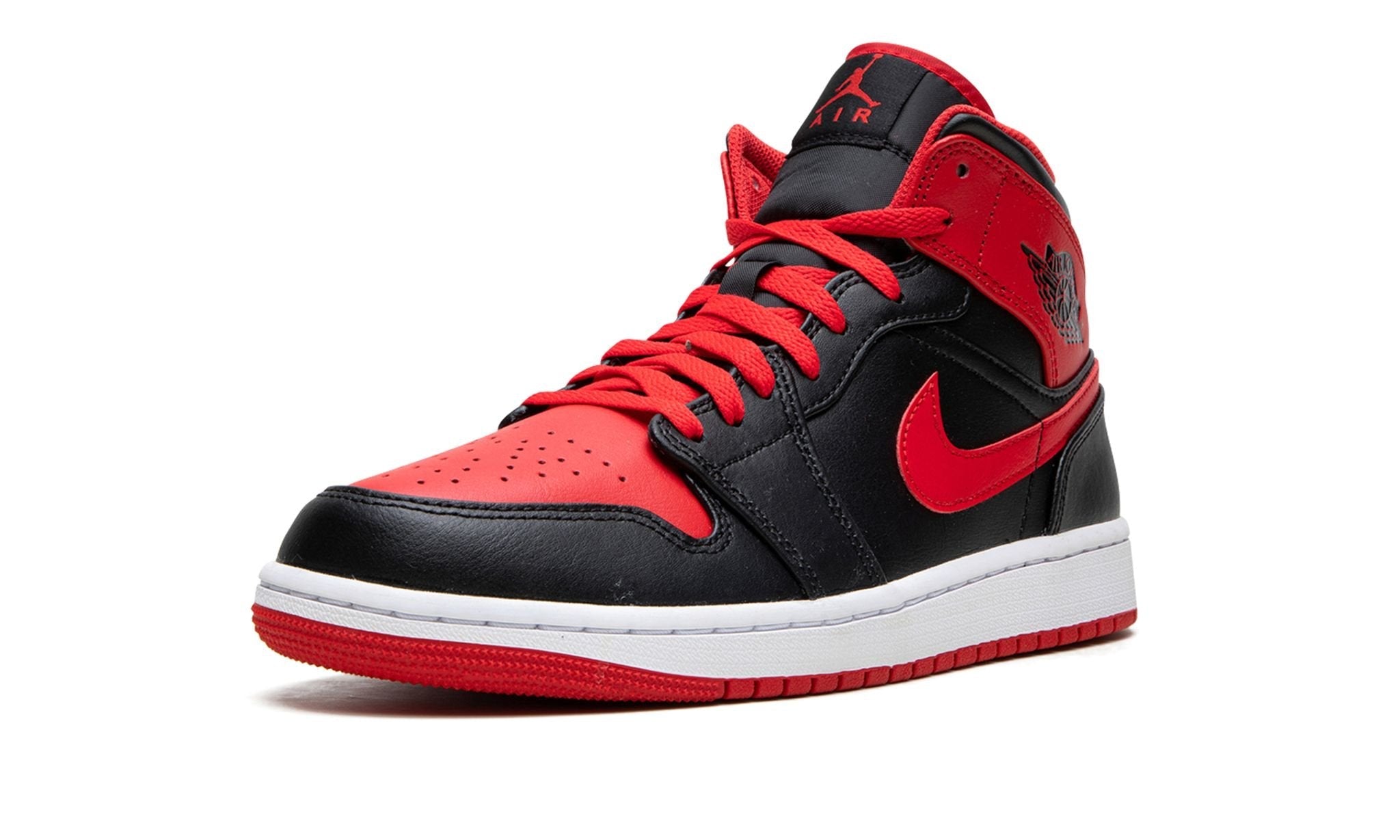 Air Jordan 1 Mid Alternate Bred Black Fire Red