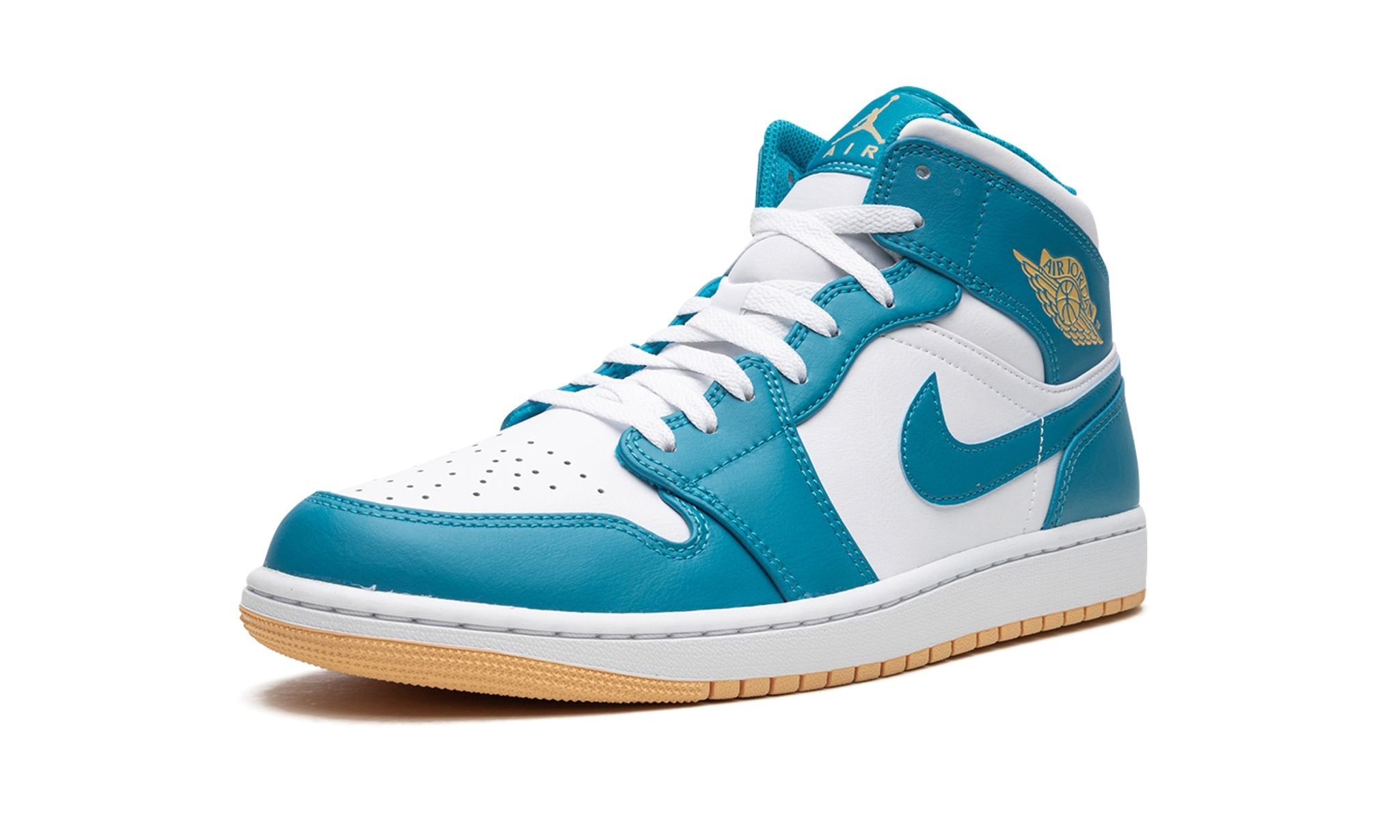 Air Jordan 1 Mid Aquatone Gold White