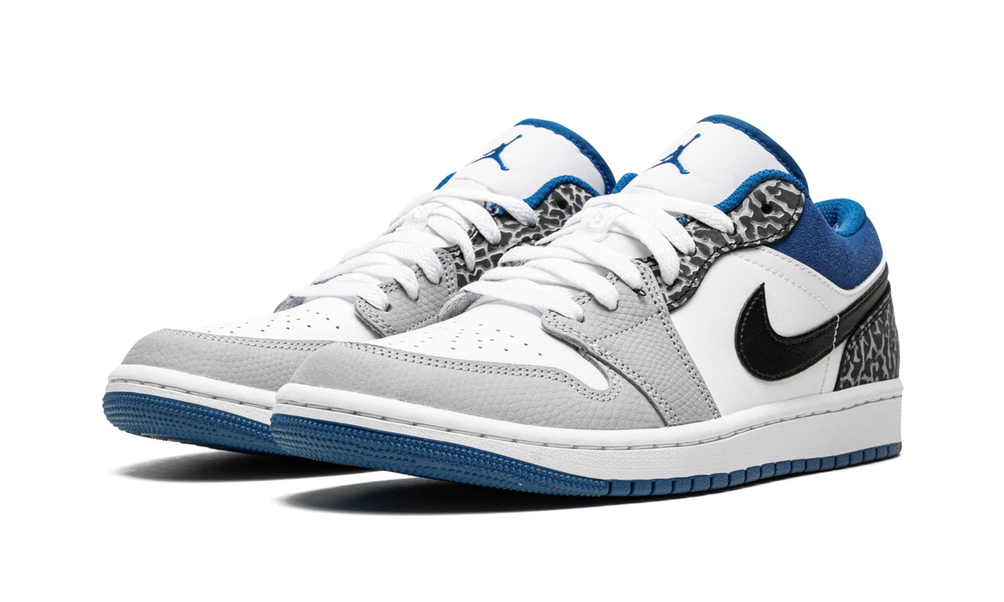 Air Jordan 1 Low Light Smoke Grey And Dark Marina Blue