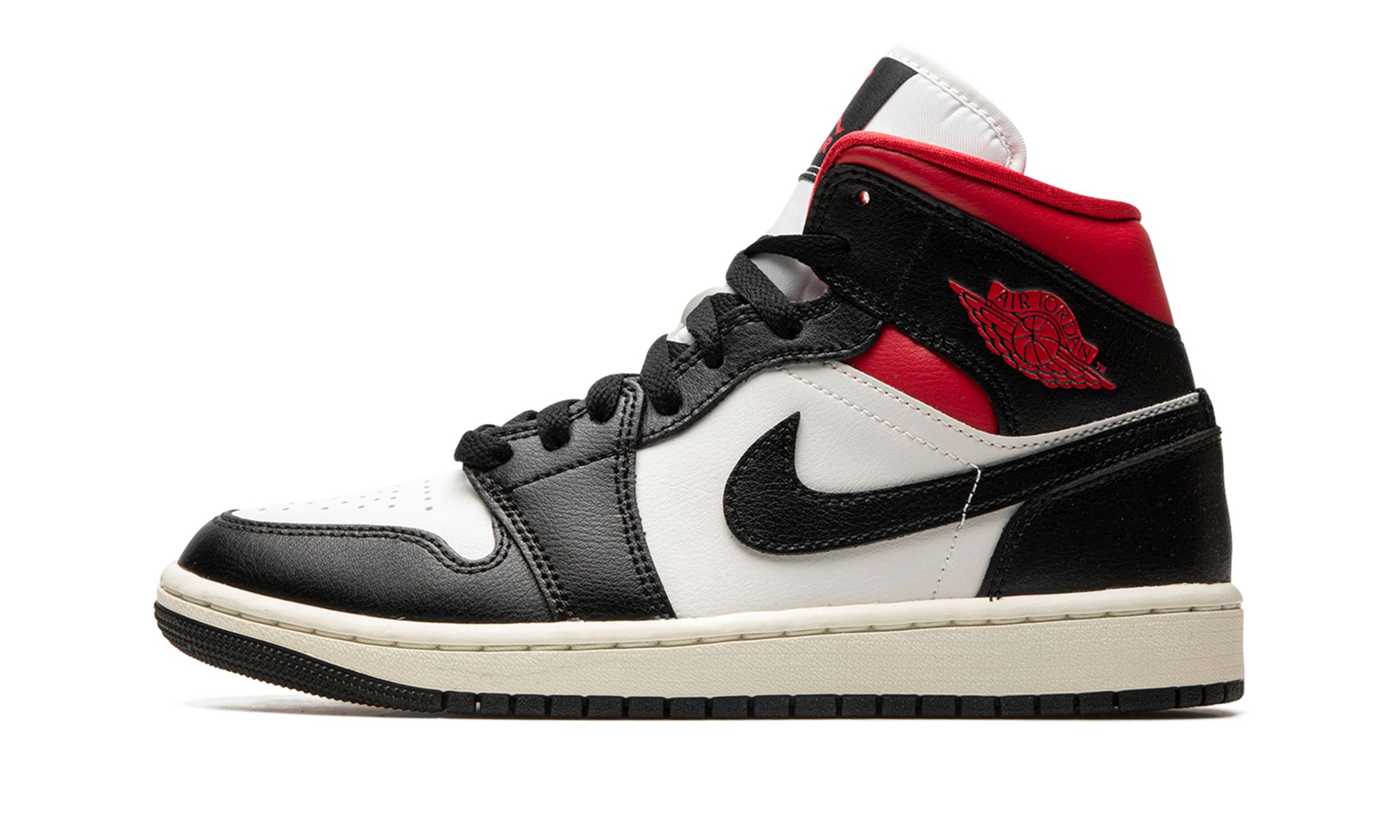 Wmns Air Jordan 1 Mid Black Sail Gym Red