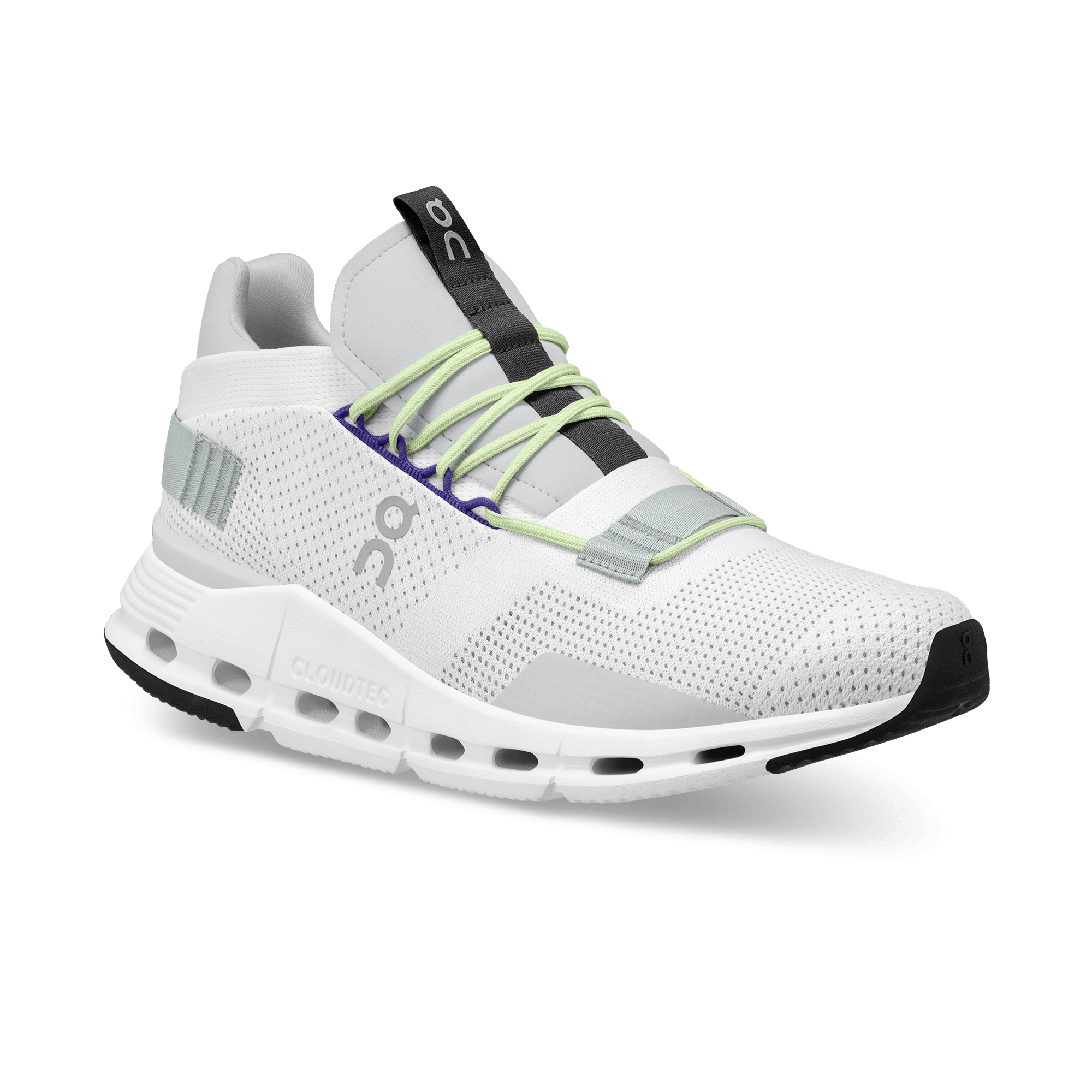 On Running Cloudnova White Mineral Grey Purple - Guerdon Kicks -