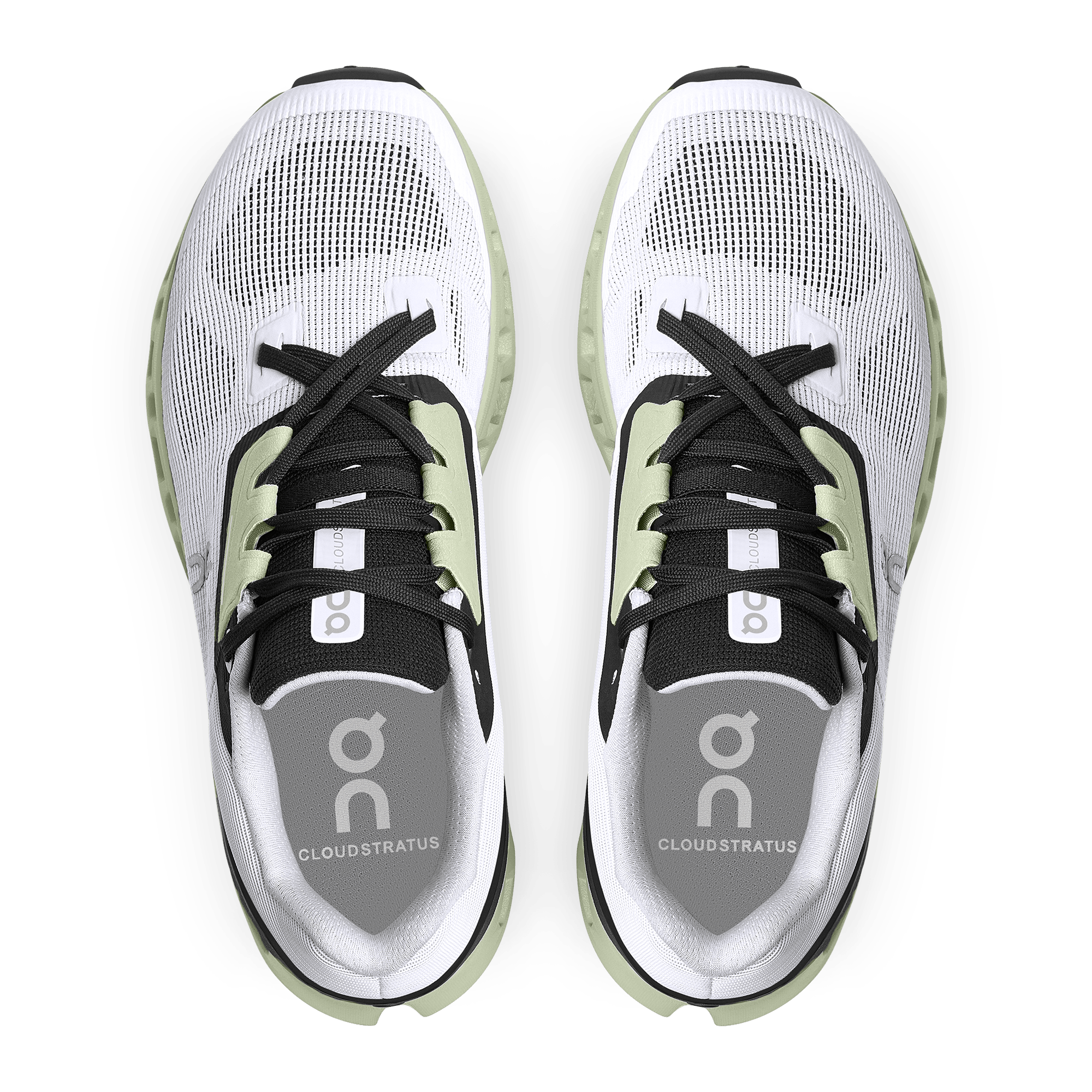 On Running Cloudstratus White Black Sage (Women's) - Guerdon Kicks -
