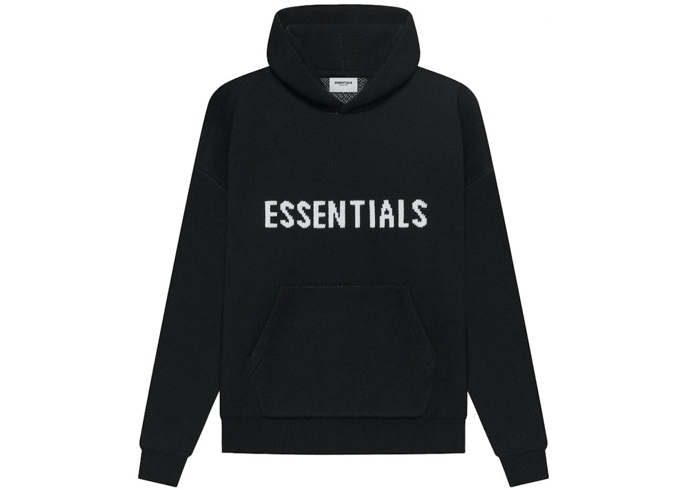 Essentials Knit Hoodie Black